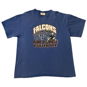 Vintage Air Force Falcons Football Feel the Thunder Graphic T-Shirt Gear XL Blue